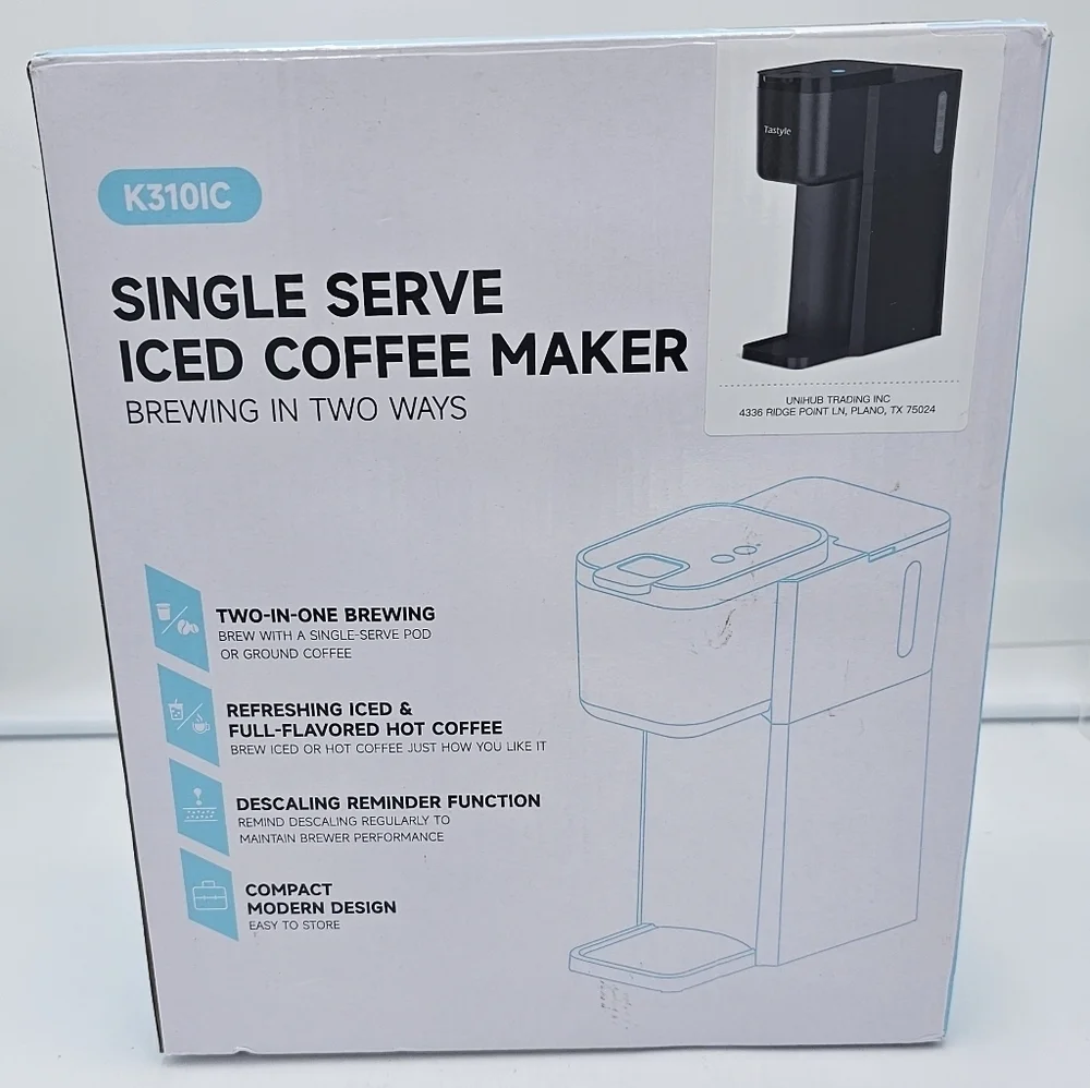 Mini Iced Coffee Maker – Single Serve Iced & Hot, K-Cup & Ground, 6-14oz NIB